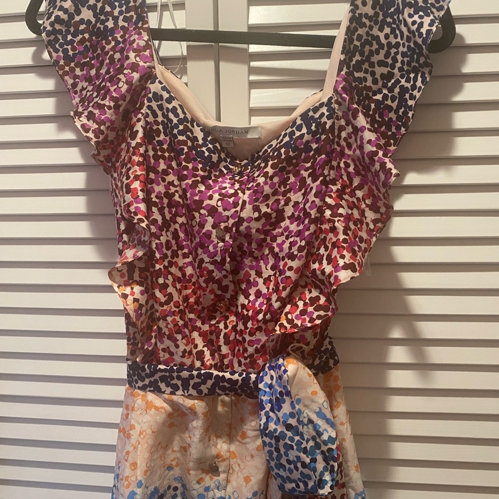 NWT Julia Jordan flutter sleeve dot print tie waist midi dress